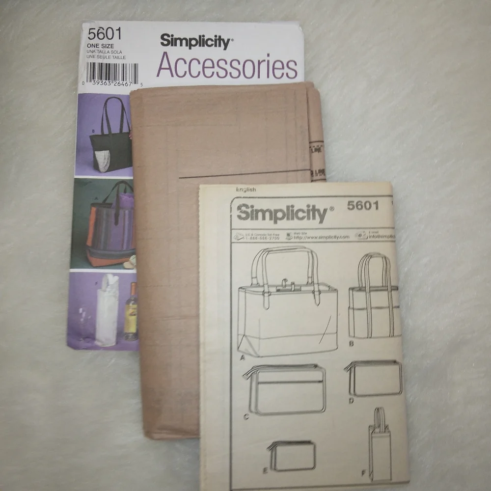 SIMPLICITY 5501 Accessories Tote bags, wine tote, zipper bags